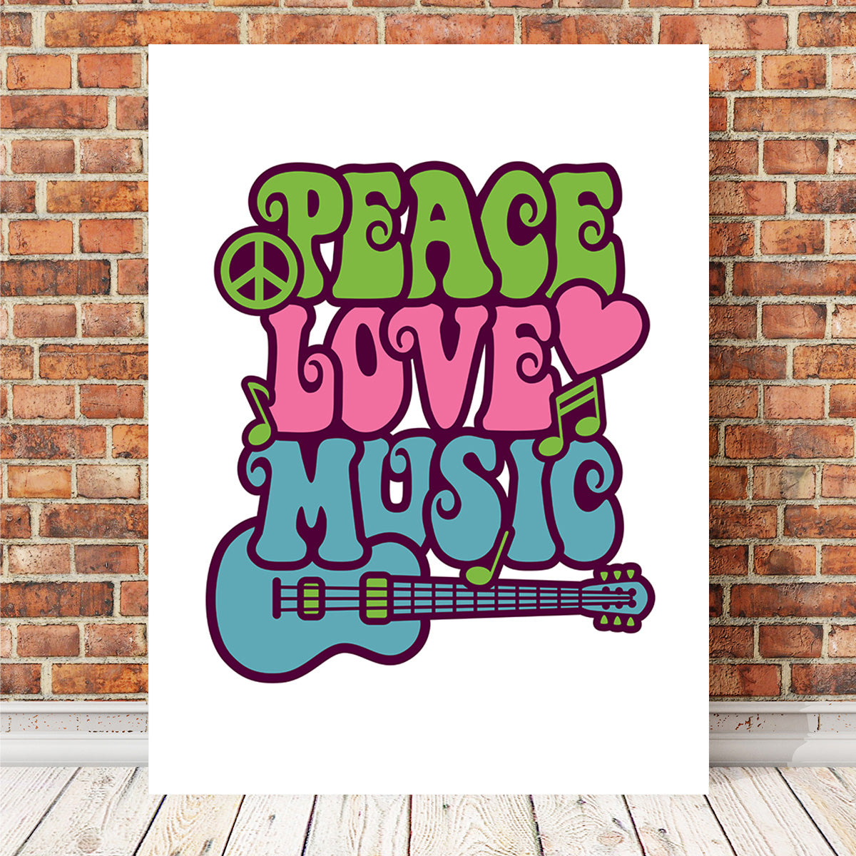 Peace Love Music Wall Art