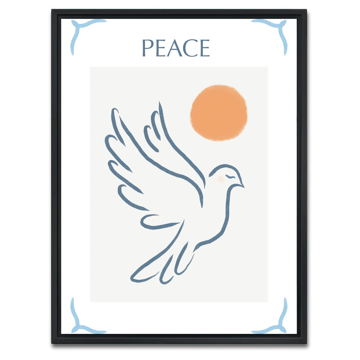 AUTO-MOCKUP WHITE | Peace Blue | 1 Piece | Black Framed Canvas | group=3x4