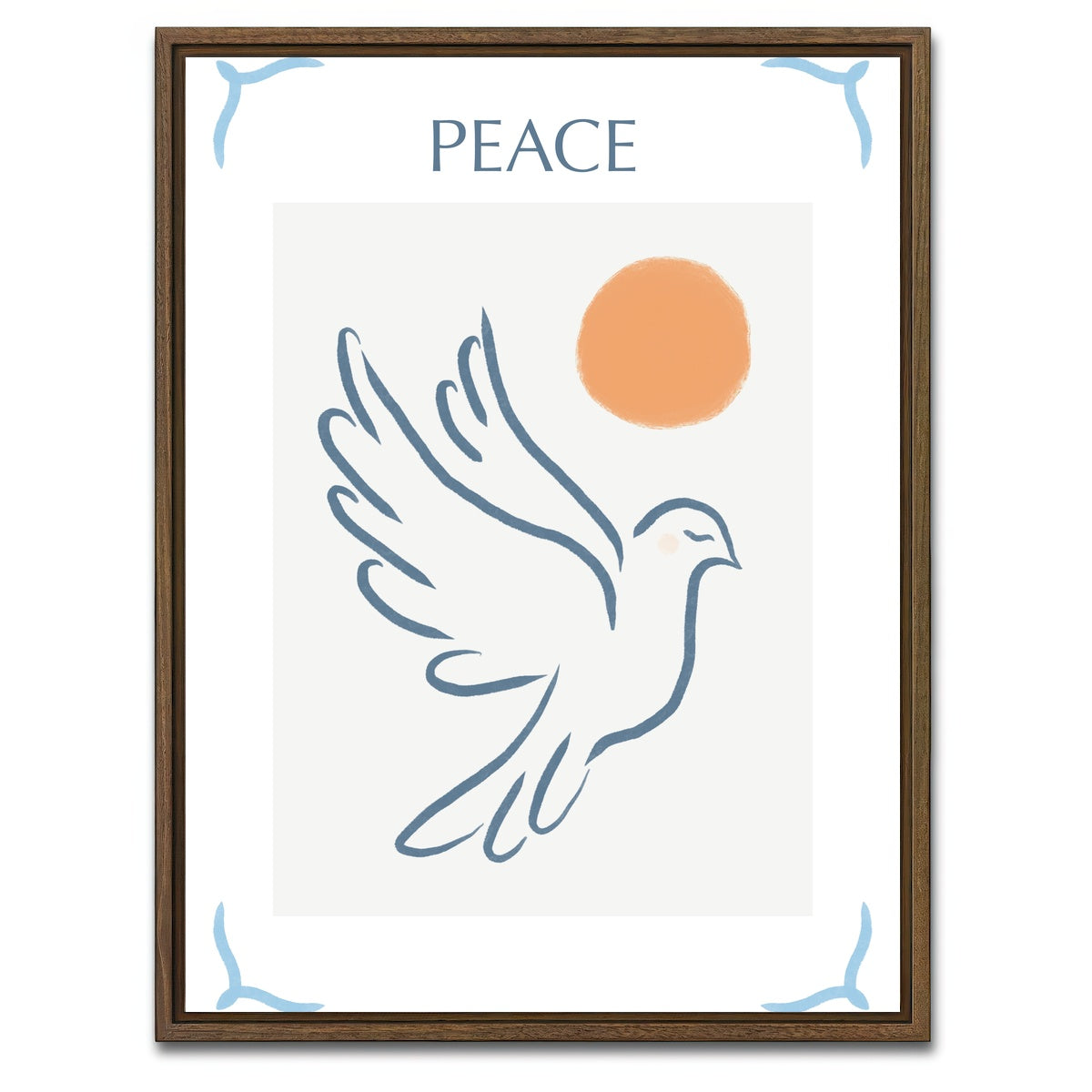 AUTO-MOCKUP WHITE | Peace Blue | 1 Piece | Walnut Framed Canvas | group=3x4