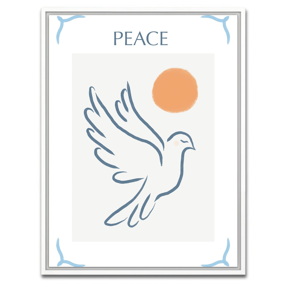 AUTO-MOCKUP WHITE | Peace Blue | 1 Piece | White Framed Canvas | group=3x4