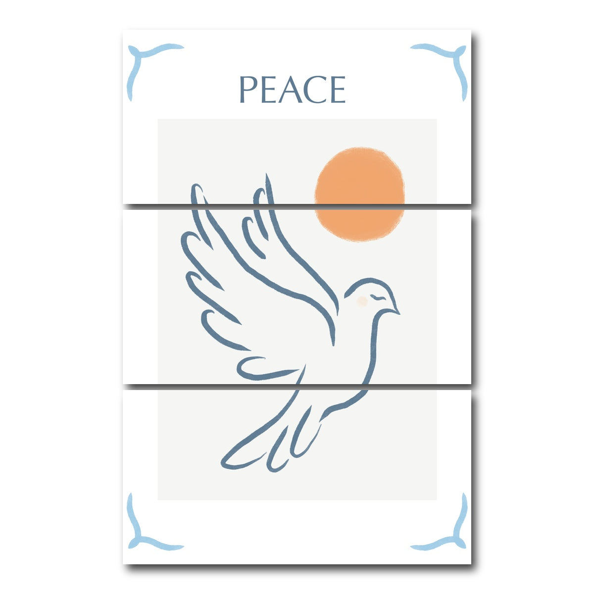 AUTO-MOCKUP WHITE | Peace Blue | 3 Piece | Gallery Wrap Canvas | group=12x24_stacked