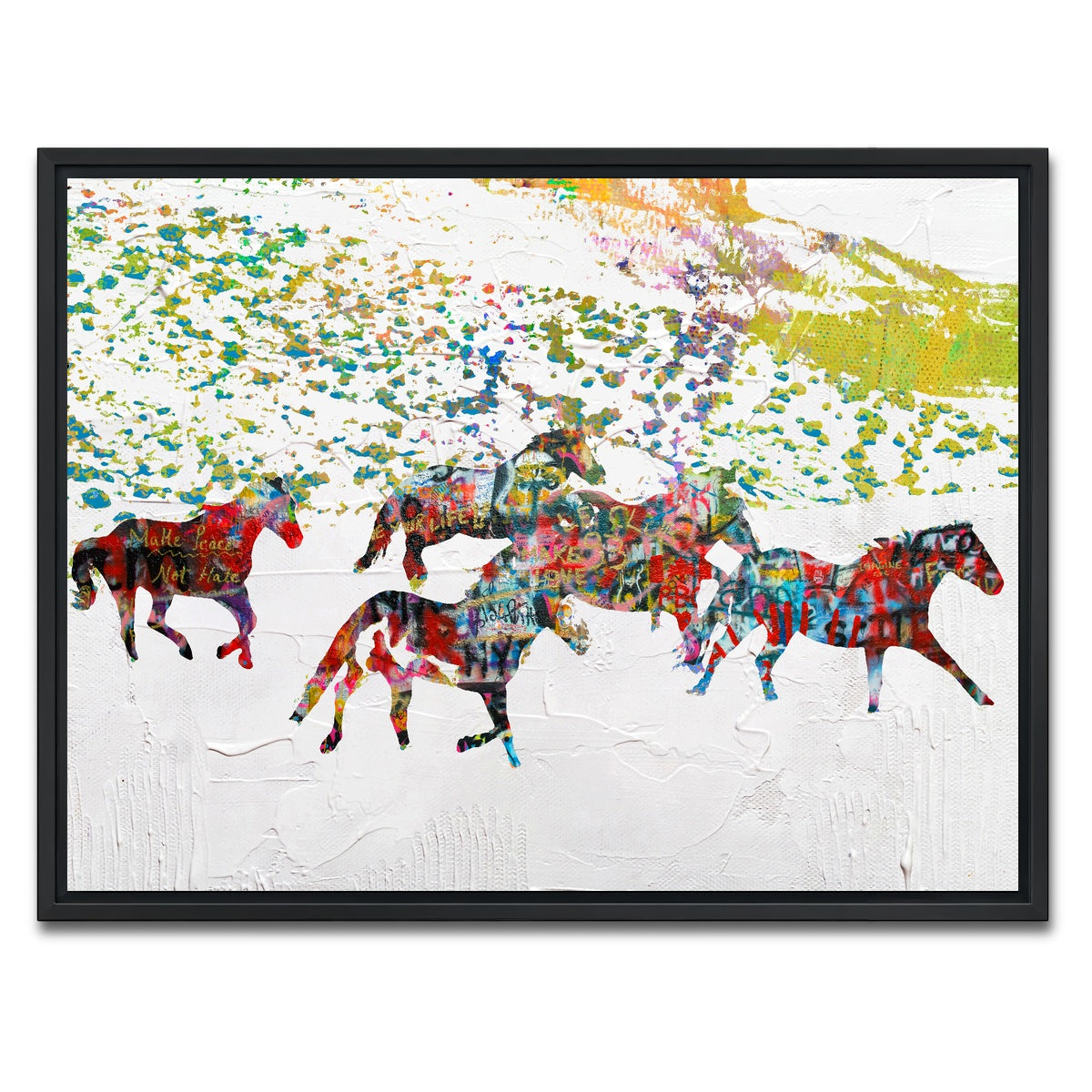 AUTO-MOCKUP WHITE | Peace Horse in the Snow | 1 Piece | Black Framed Canvas | group=4x3