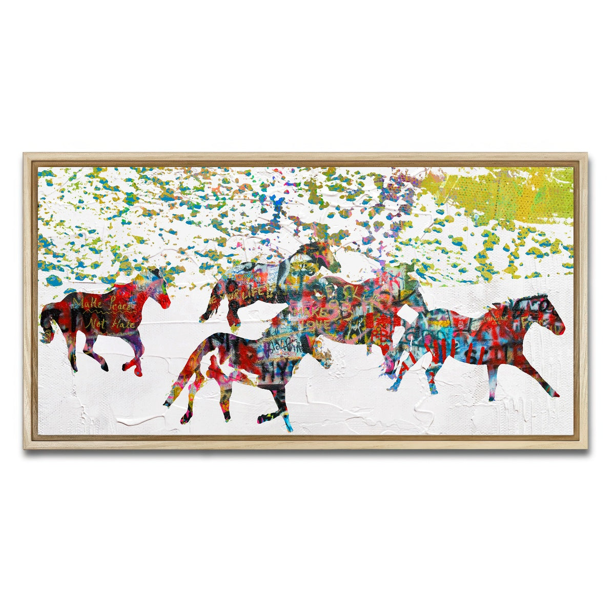 AUTO-MOCKUP WHITE | Peace Horse in the Snow | 1 Piece | Natural Framed Canvas | group=2x1