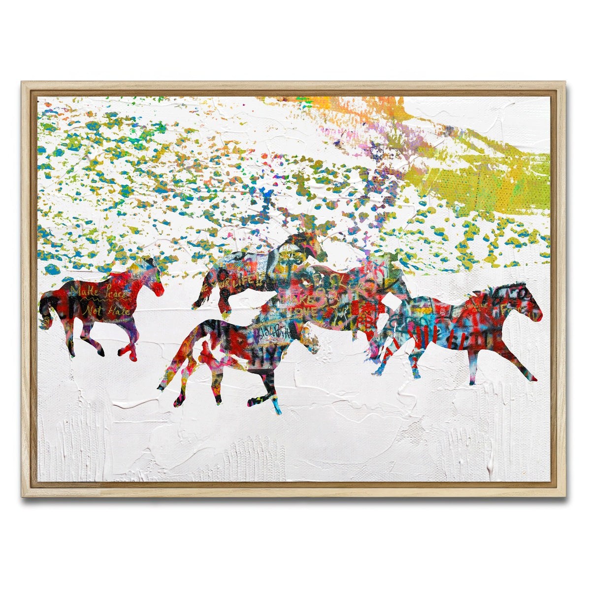 AUTO-MOCKUP WHITE | Peace Horse in the Snow | 1 Piece | Natural Framed Canvas | group=4x3