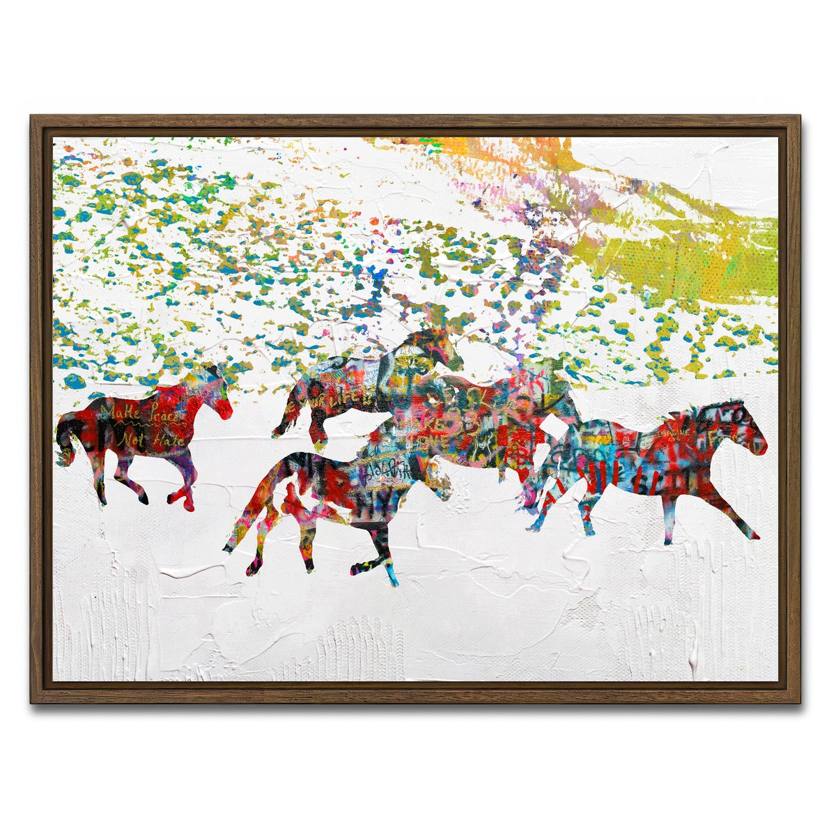 AUTO-MOCKUP WHITE | Peace Horse in the Snow | 1 Piece | Walnut Framed Canvas | group=4x3