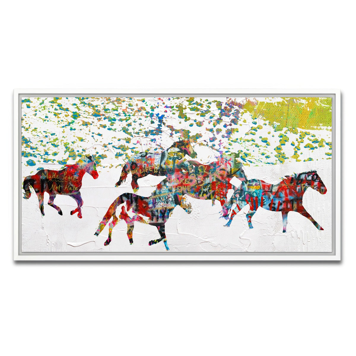 AUTO-MOCKUP WHITE | Peace Horse in the Snow | 1 Piece | White Framed Canvas | group=2x1