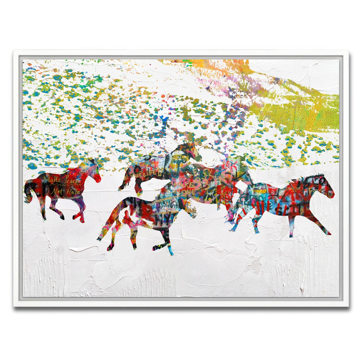 AUTO-MOCKUP WHITE | Peace Horse in the Snow | 1 Piece | White Framed Canvas | group=4x3