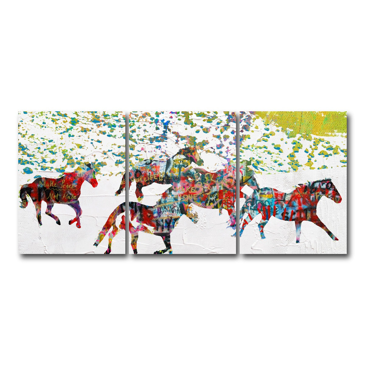 AUTO-MOCKUP WHITE | Peace Horse in the Snow | 3 Piece | Gallery Wrap Canvas | group=18x24
