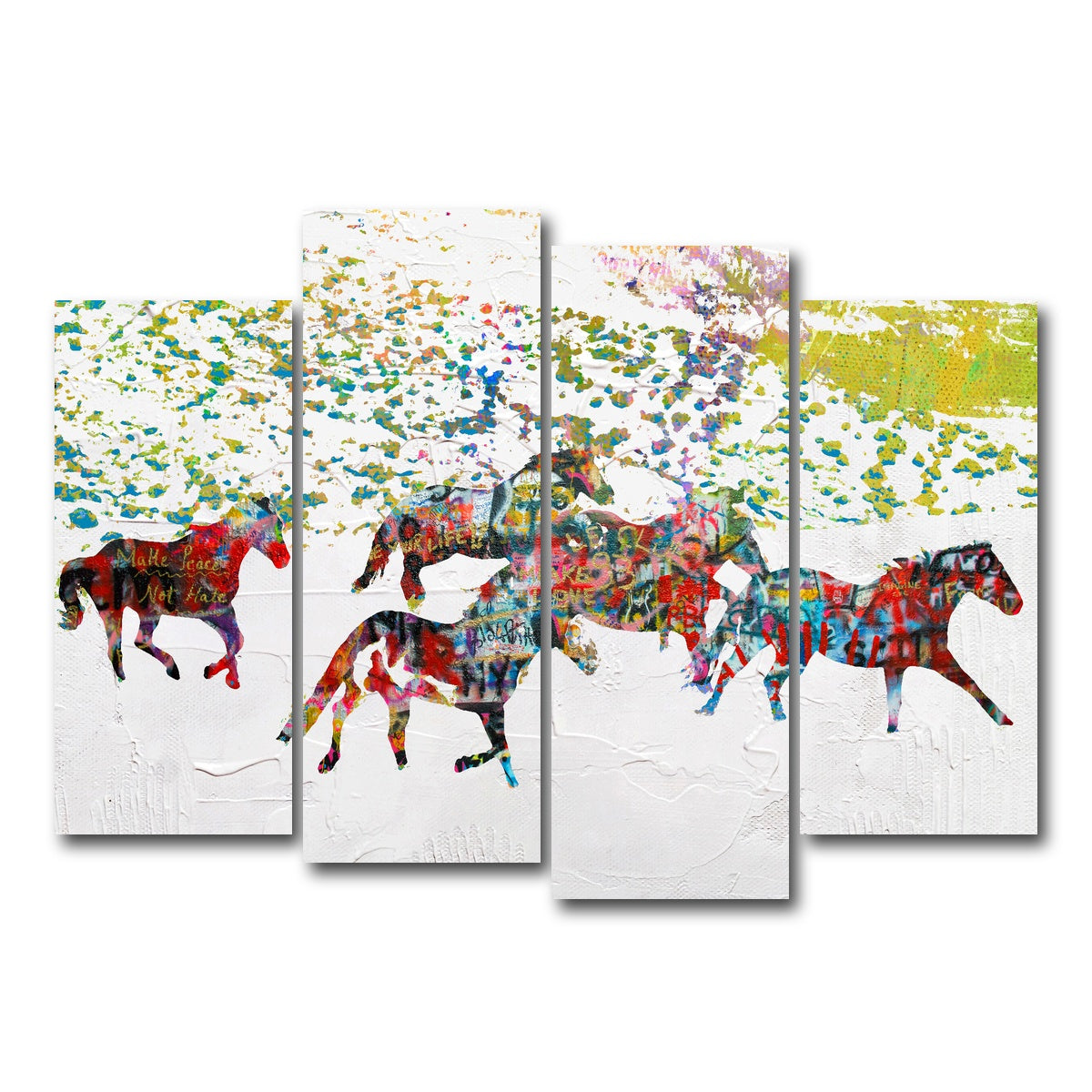 AUTO-MOCKUP WHITE | Peace Horse in the Snow | 4 Piece | Gallery Wrap Canvas | group=4_normal