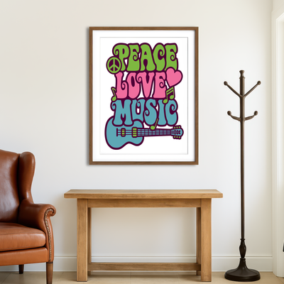 AUTO-MOCKUP ROOM | Peace Love Music Wall Art