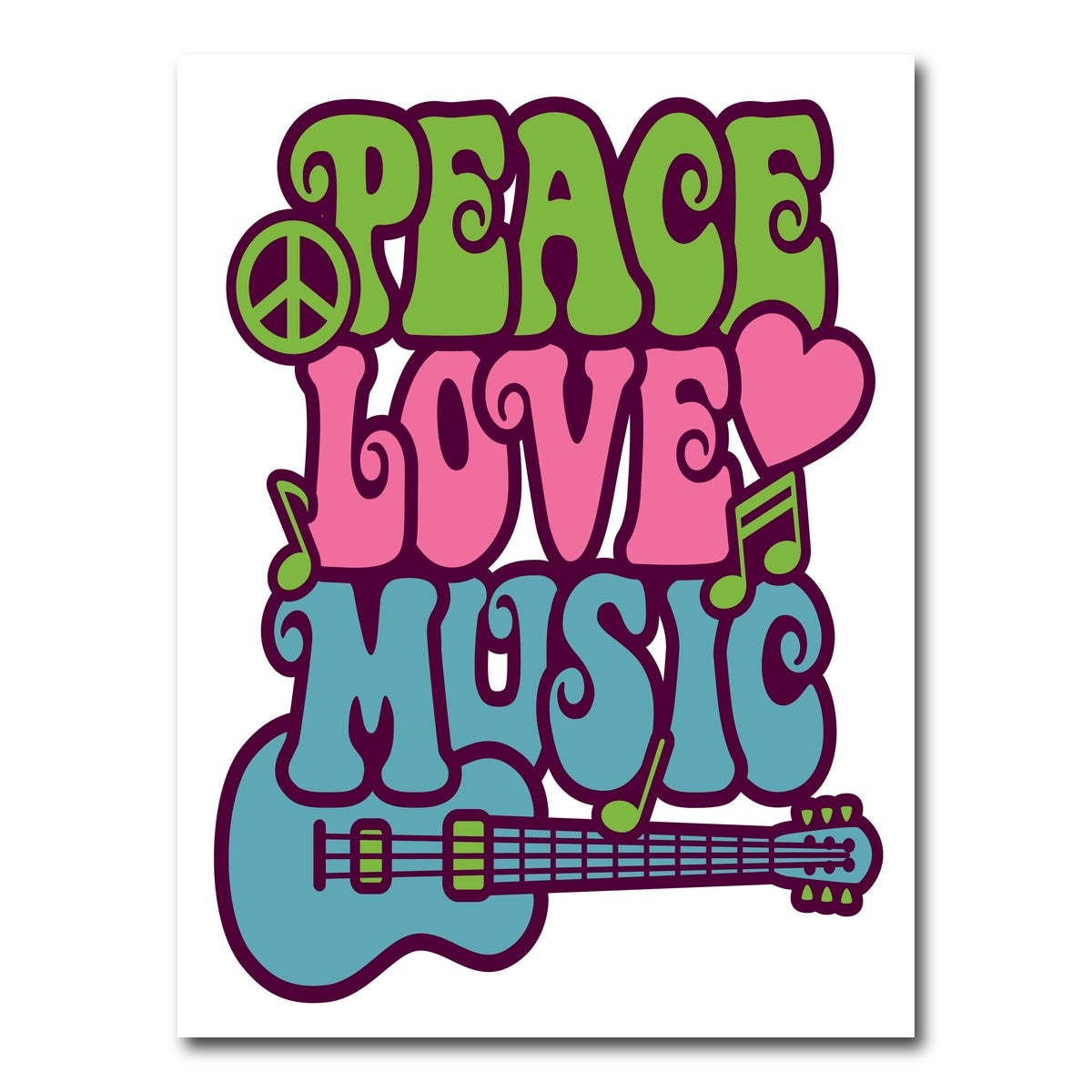 AUTO-MOCKUP WHITE | Peace Love Music | 1 Piece | Gallery Wrap Canvas | group=3x4