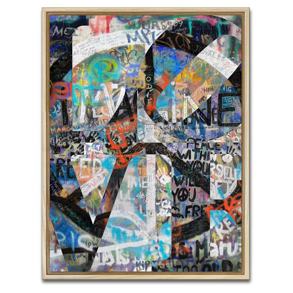 AUTO-MOCKUP WHITE | Peace Love | 1 Piece | Natural Framed Canvas | group=3x4