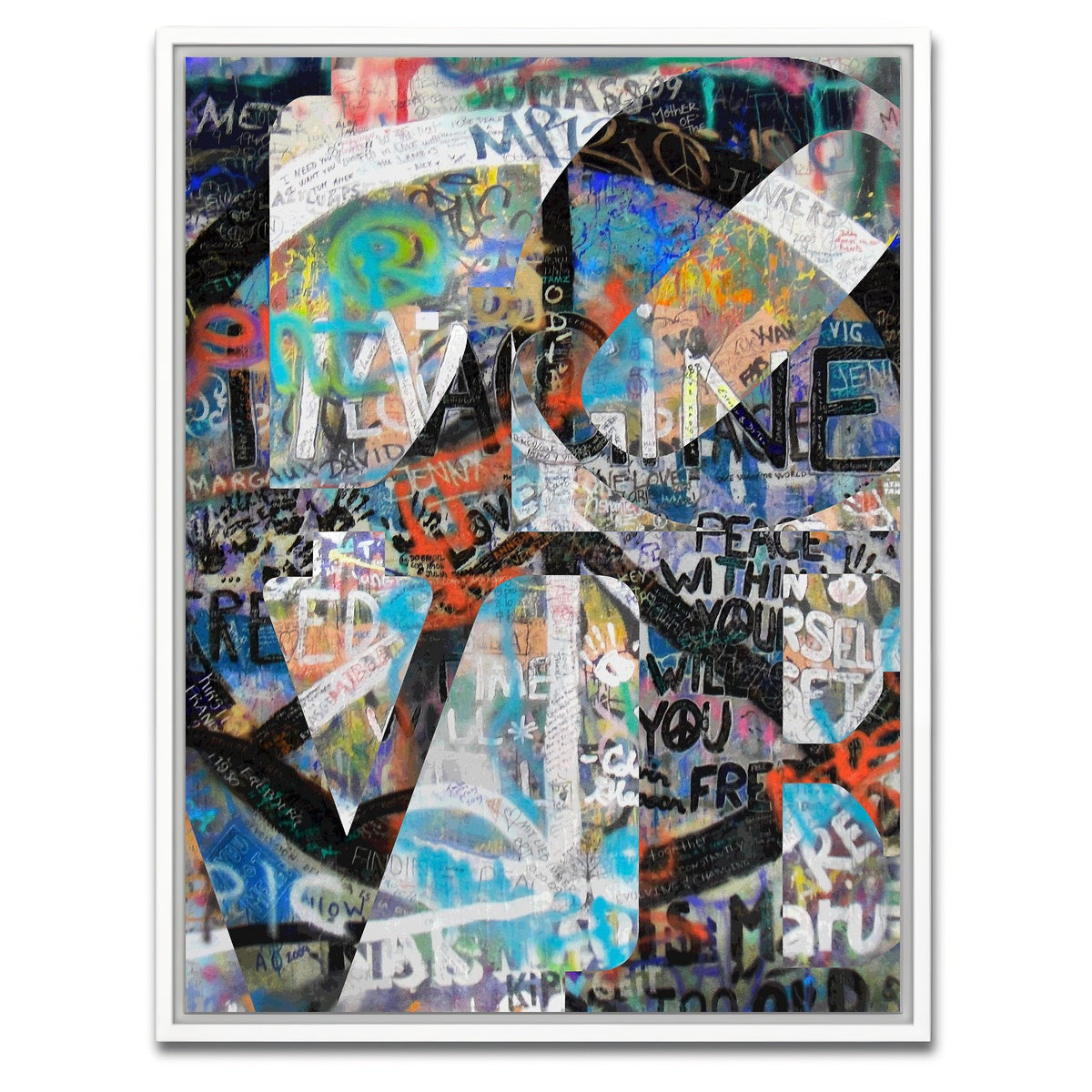 AUTO-MOCKUP WHITE | Peace Love | 1 Piece | White Framed Canvas | group=3x4