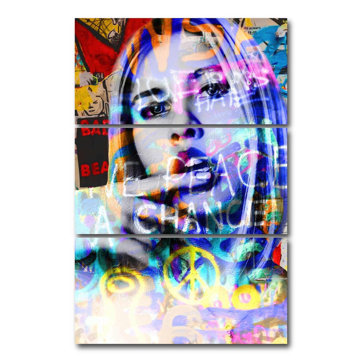 AUTO-MOCKUP WHITE | Peace | 3 Piece | Gallery Wrap Canvas | group=12x24_stacked