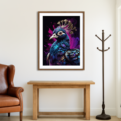 AUTO-MOCKUP ROOM | Peacock Animal Colorful Wall Art
