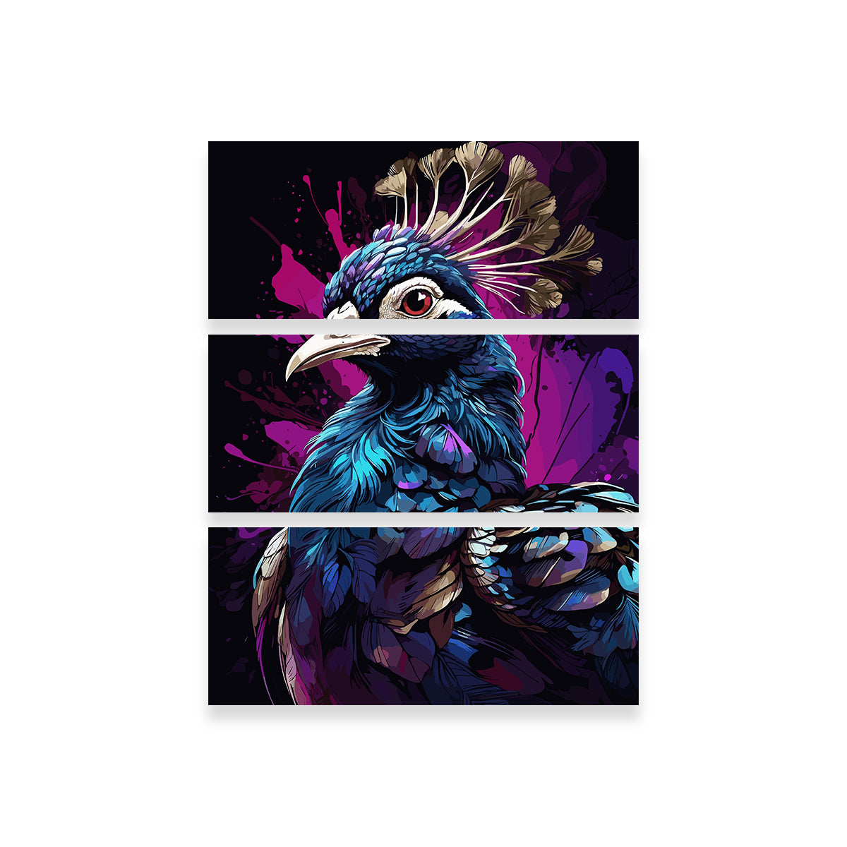 Peacock Animal Colorful Wall Art