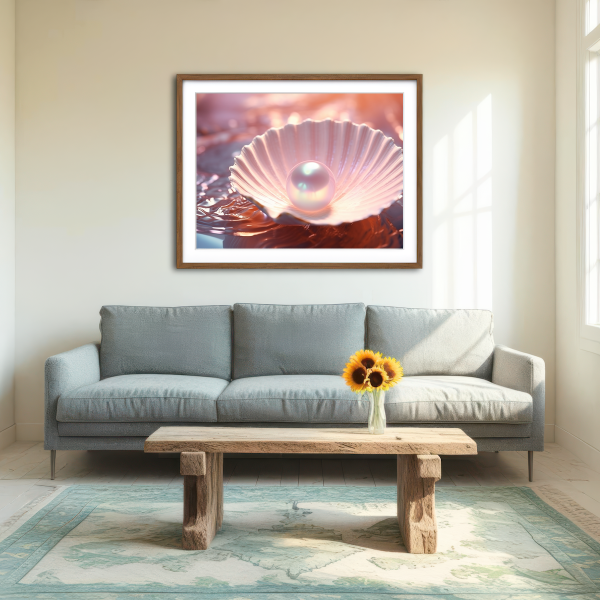 AUTO-MOCKUP ROOM | Pearl & Seashell Wall Art