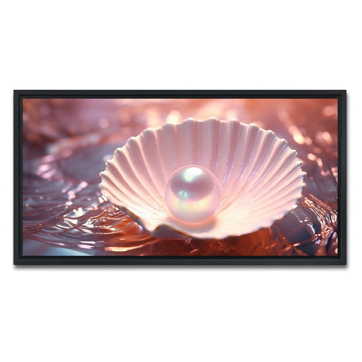 AUTO-MOCKUP WHITE | Pearl & Seashell | 1 Piece | Black Framed Canvas | group=2x1
