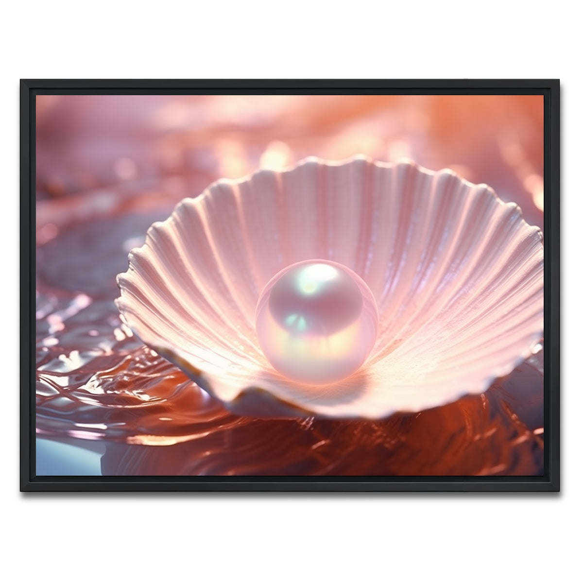 AUTO-MOCKUP WHITE | Pearl & Seashell | 1 Piece | Black Framed Canvas | group=4x3