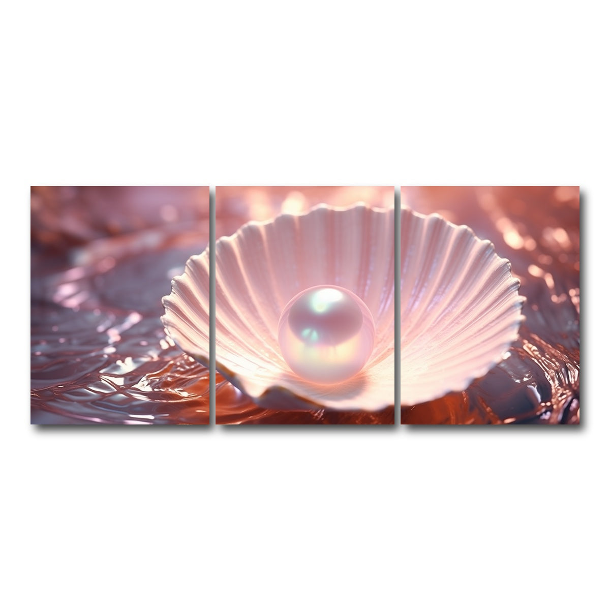AUTO-MOCKUP WHITE | Pearl & Seashell | 3 Piece | Gallery Wrap Canvas | group=18x24