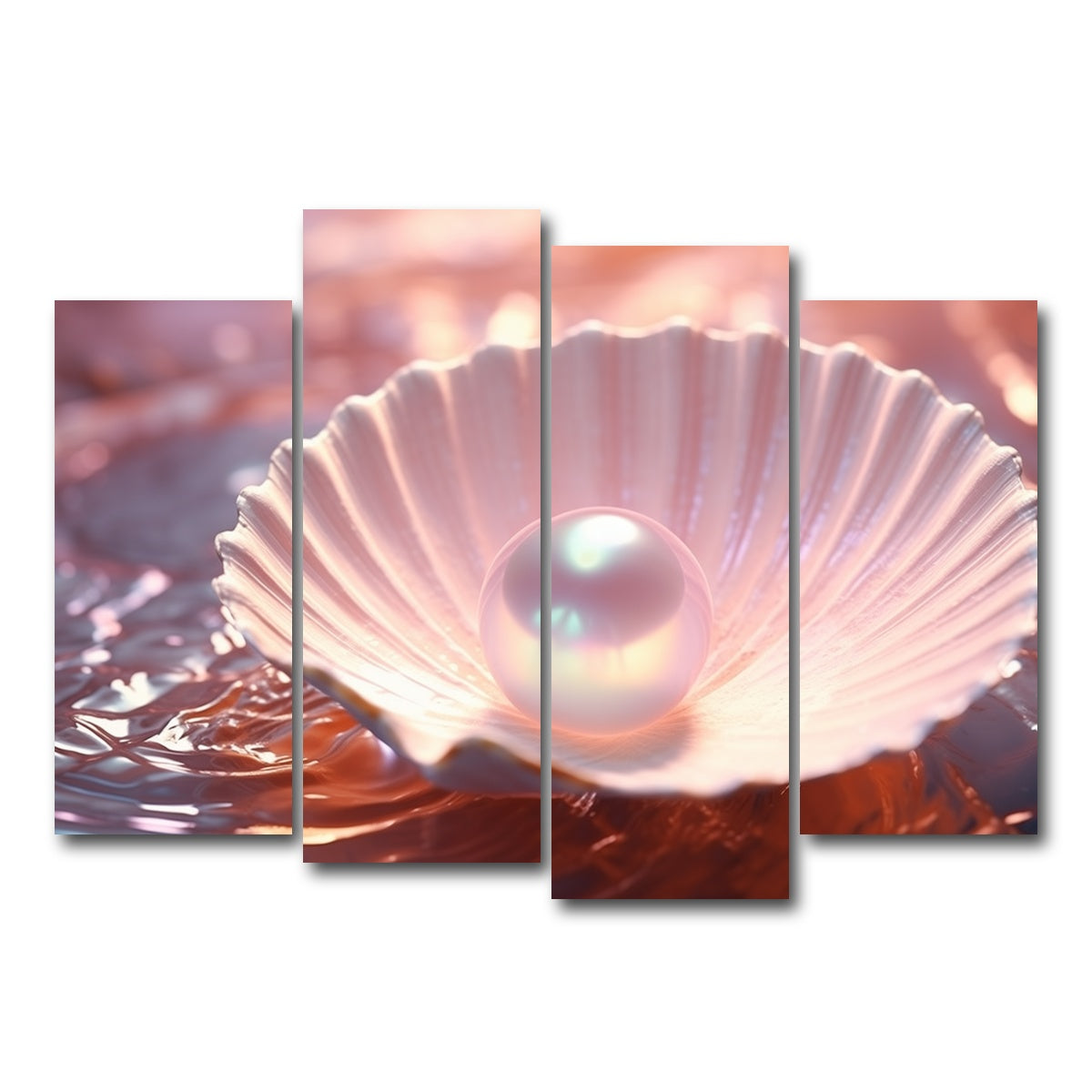AUTO-MOCKUP WHITE | Pearl & Seashell | 4 Piece | Gallery Wrap Canvas | group=4_normal