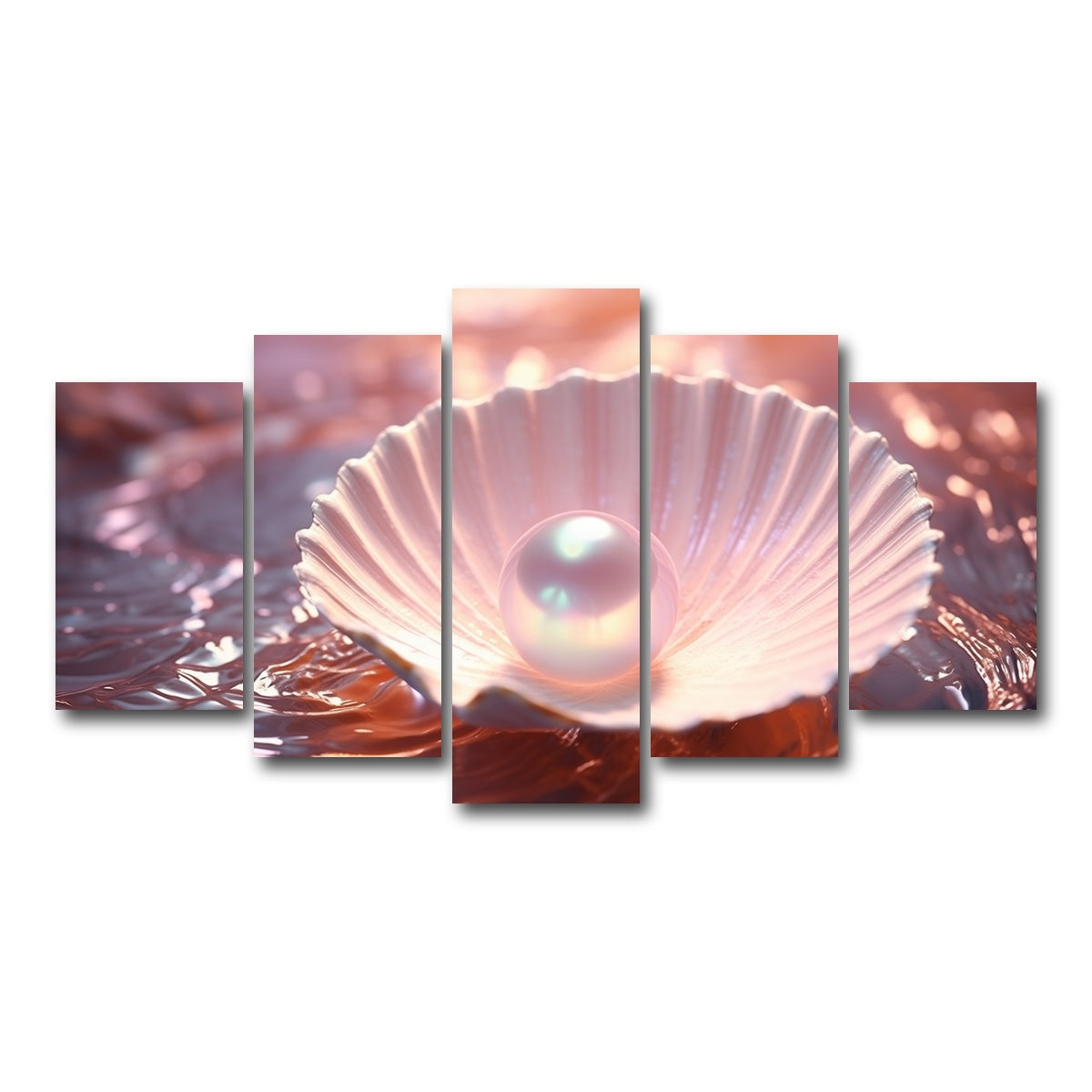 AUTO-MOCKUP WHITE | Pearl & Seashell | 5 Piece | Gallery Wrap Canvas | group=5_normal