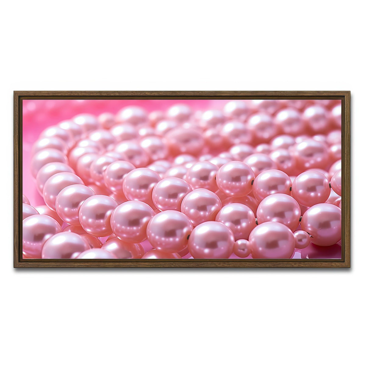 AUTO-MOCKUP WHITE | Pearls | 1 Piece | Walnut Framed Canvas | group=2x1