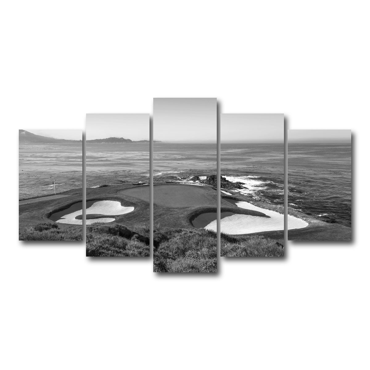 AUTO-MOCKUP WHITE | Pebble Beach Grayscale | 5 Piece | Gallery Wrap Canvas | group=5_normal