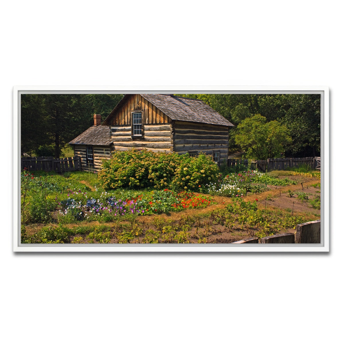 AUTO-MOCKUP WHITE | Pedersen House and Garden | 1 Piece | White Framed Canvas | group=2x1