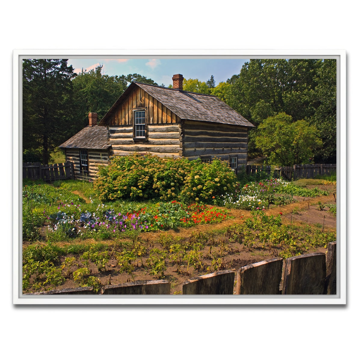AUTO-MOCKUP WHITE | Pedersen House and Garden | 1 Piece | White Framed Canvas | group=4x3