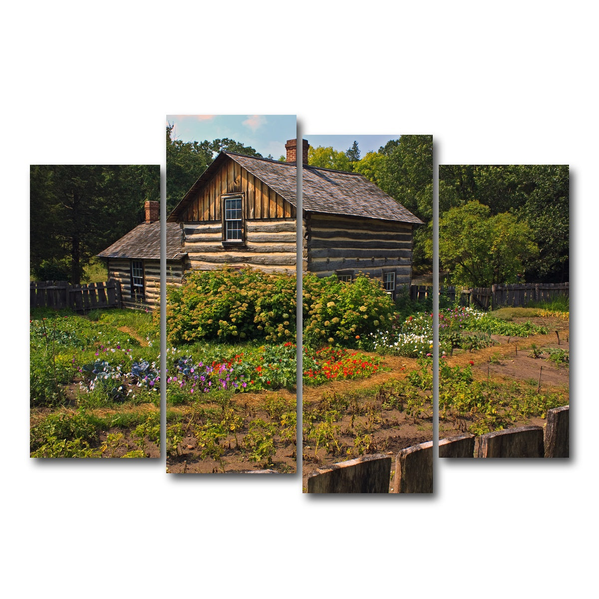 AUTO-MOCKUP WHITE | Pedersen House and Garden | 4 Piece | Gallery Wrap Canvas | group=4_normal