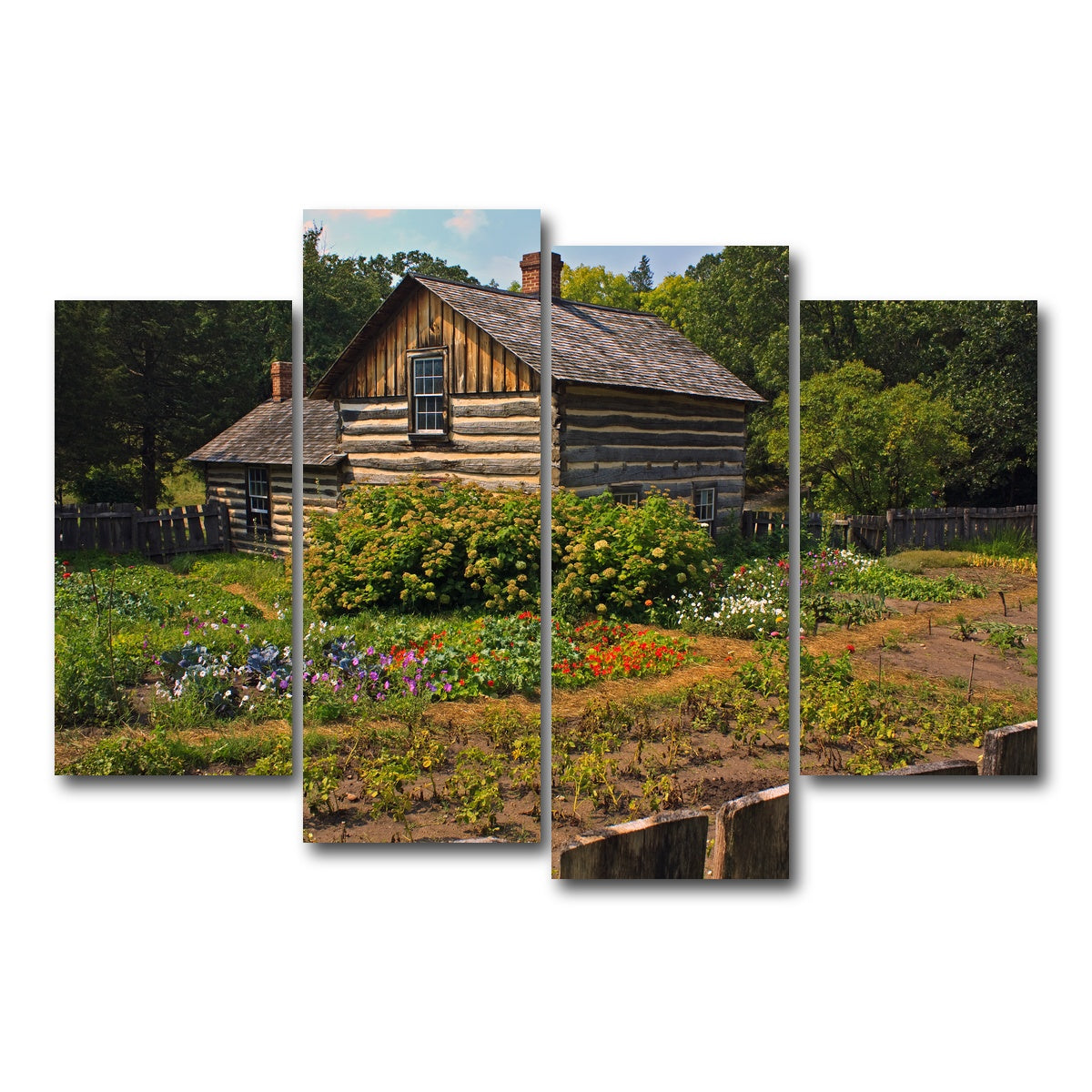 AUTO-MOCKUP WHITE | Pedersen House and Garden | 4 Piece | Gallery Wrap Canvas | group=4_short