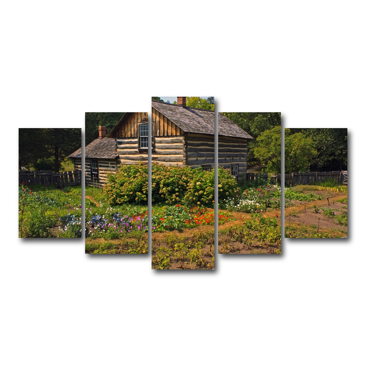 AUTO-MOCKUP WHITE | Pedersen House and Garden | 5 Piece | Gallery Wrap Canvas | group=5_normal