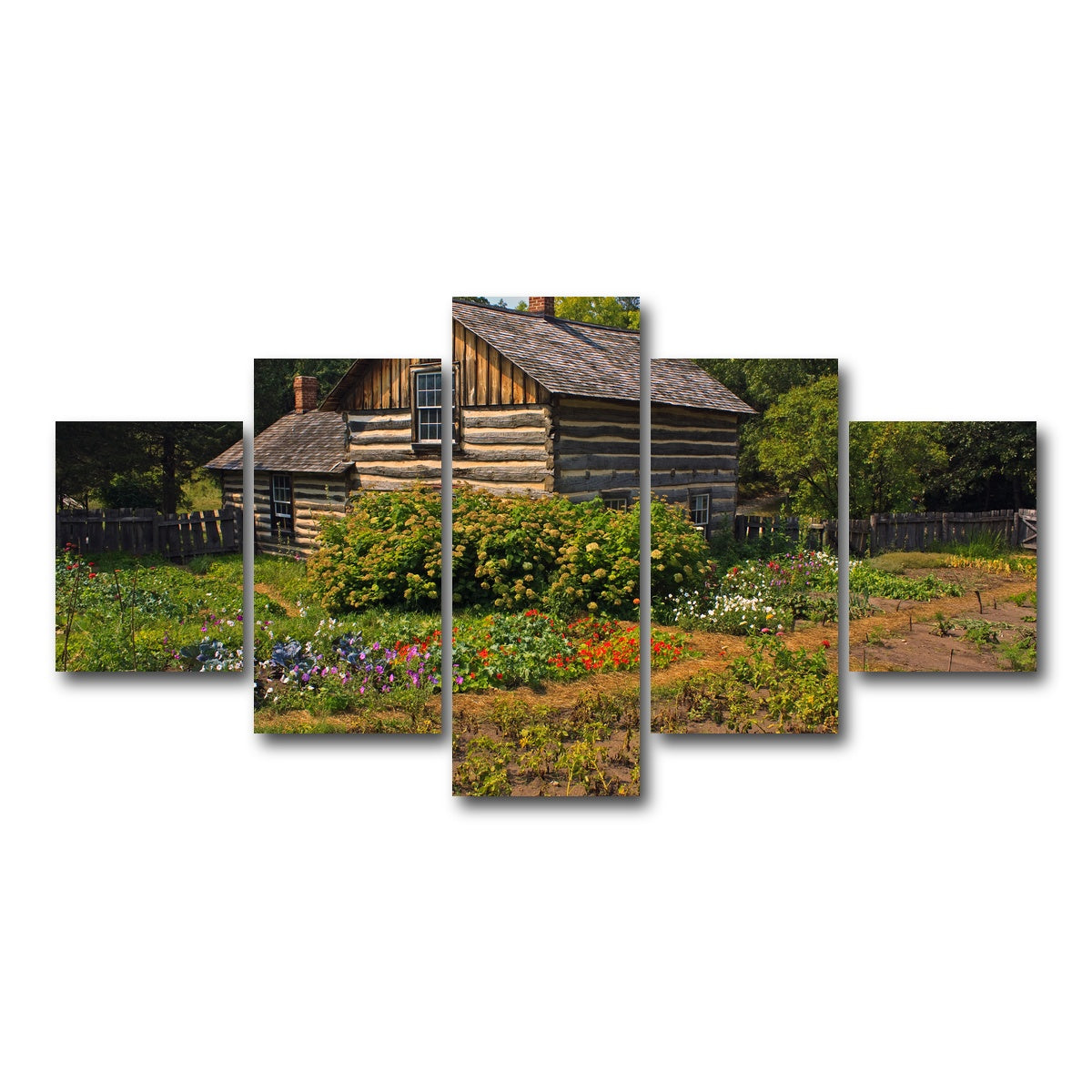 AUTO-MOCKUP WHITE | Pedersen House and Garden | 5 Piece | Gallery Wrap Canvas | group=5_short