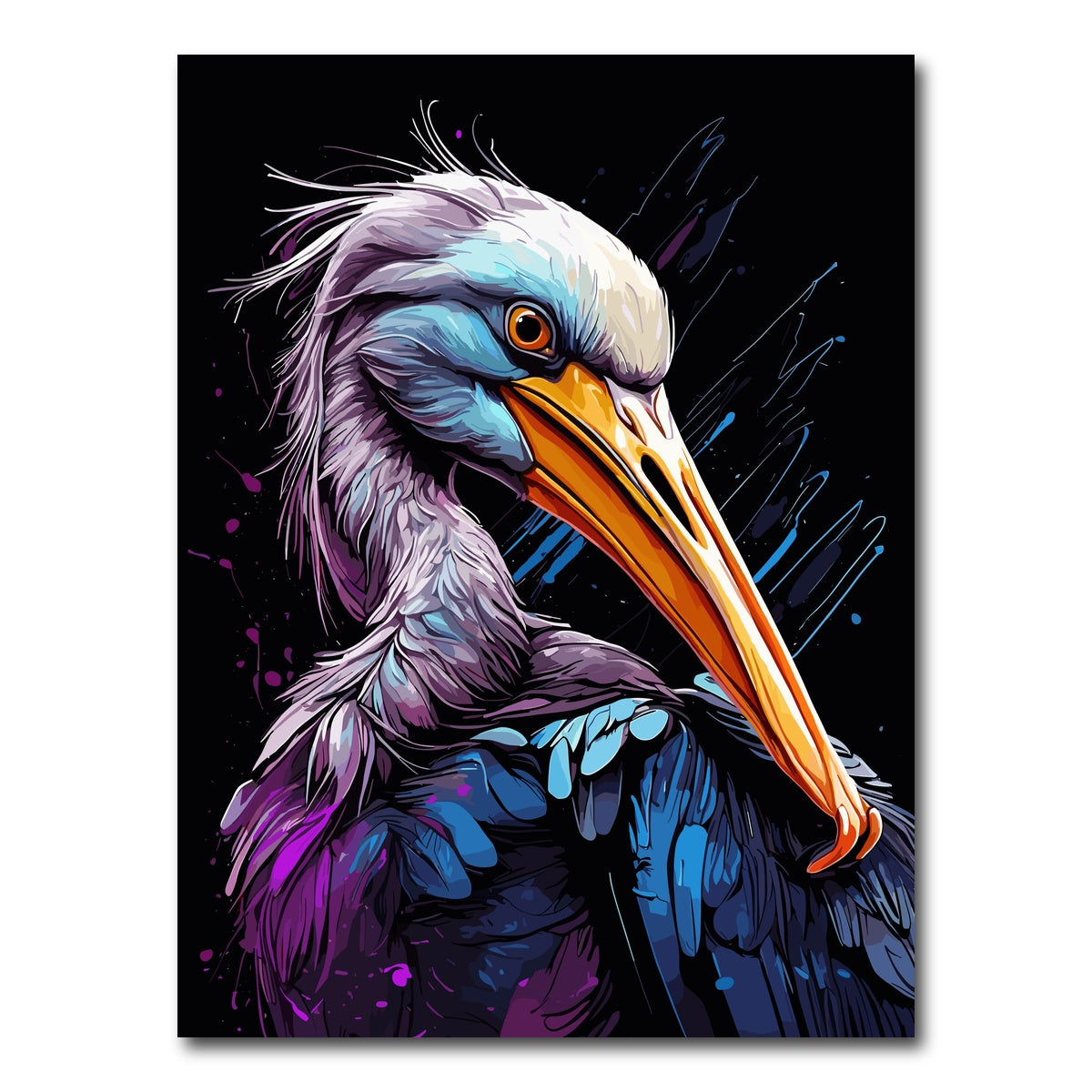 AUTO-MOCKUP WHITE | Pelican Animal Colorful | 1 Piece | Gallery Wrap Canvas | group=3x4