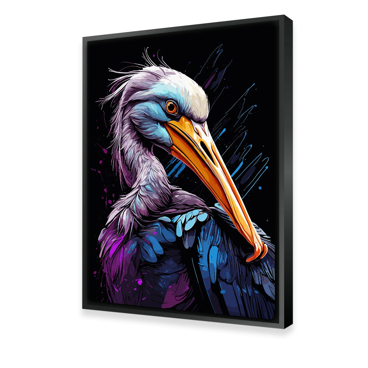 Pelican Animal Colorful Wall Art