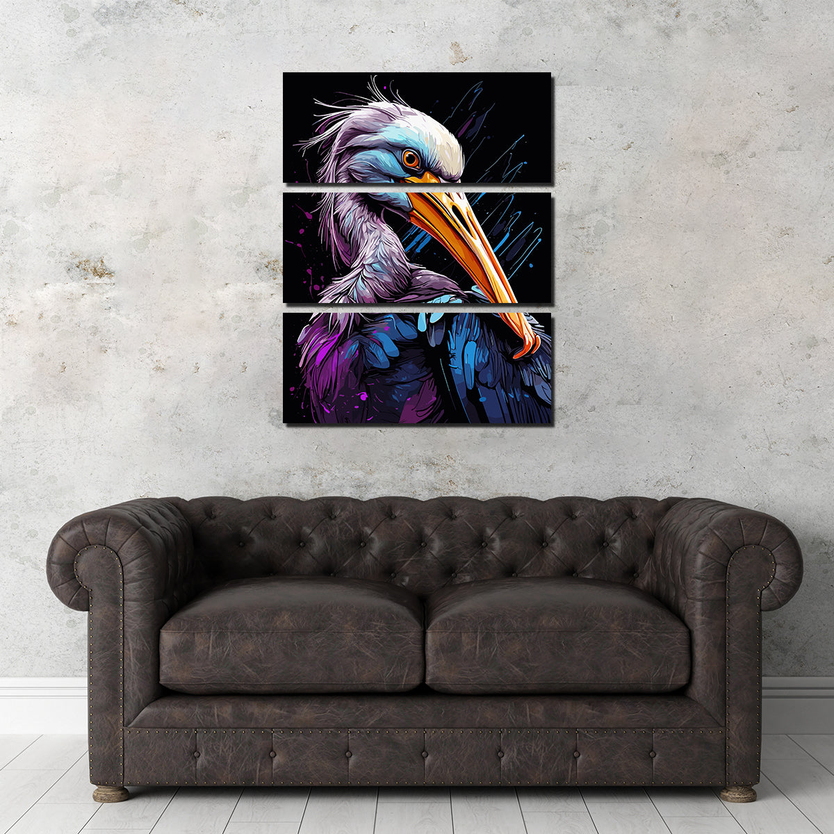 Pelican Animal Colorful Wall Art