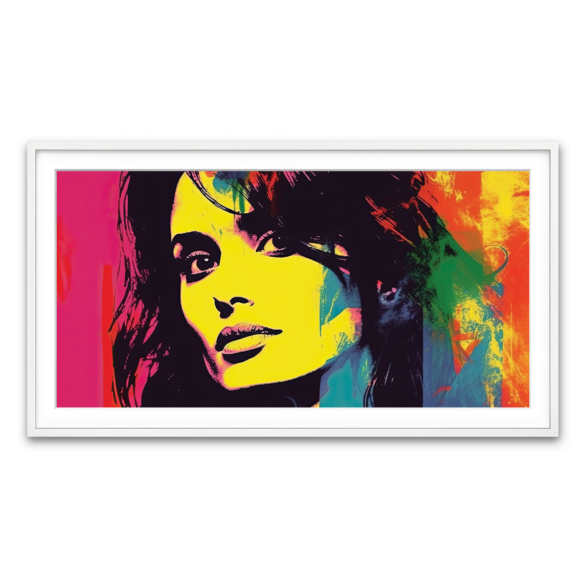 Framed Print 2x1 White