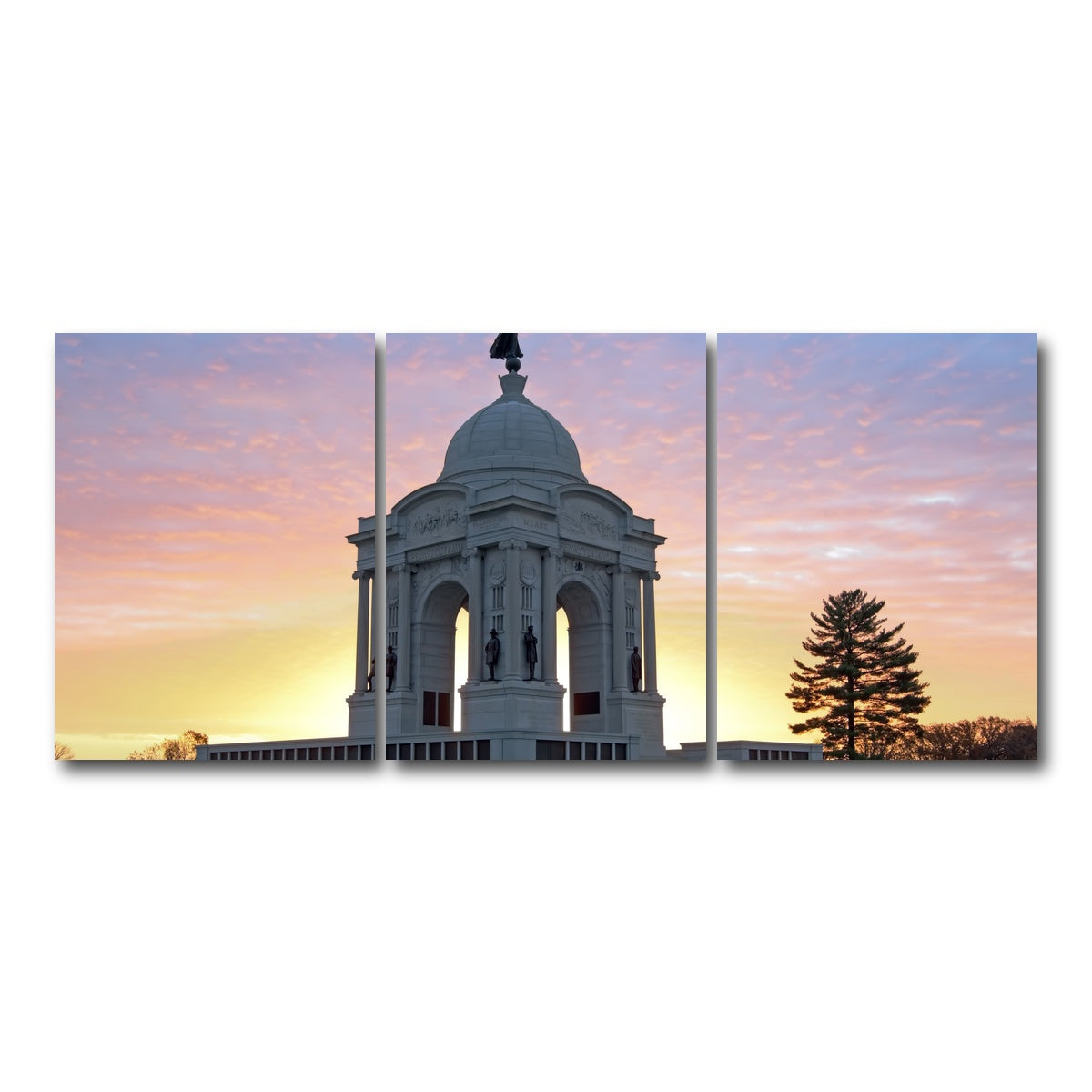 AUTO-MOCKUP WHITE | Pennsylvania Monument | 3 Piece | Gallery Wrap Canvas | group=18x24