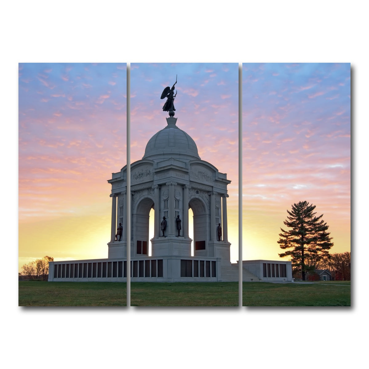 AUTO-MOCKUP WHITE | Pennsylvania Monument | 3 Piece | Gallery Wrap Canvas | group=8x18