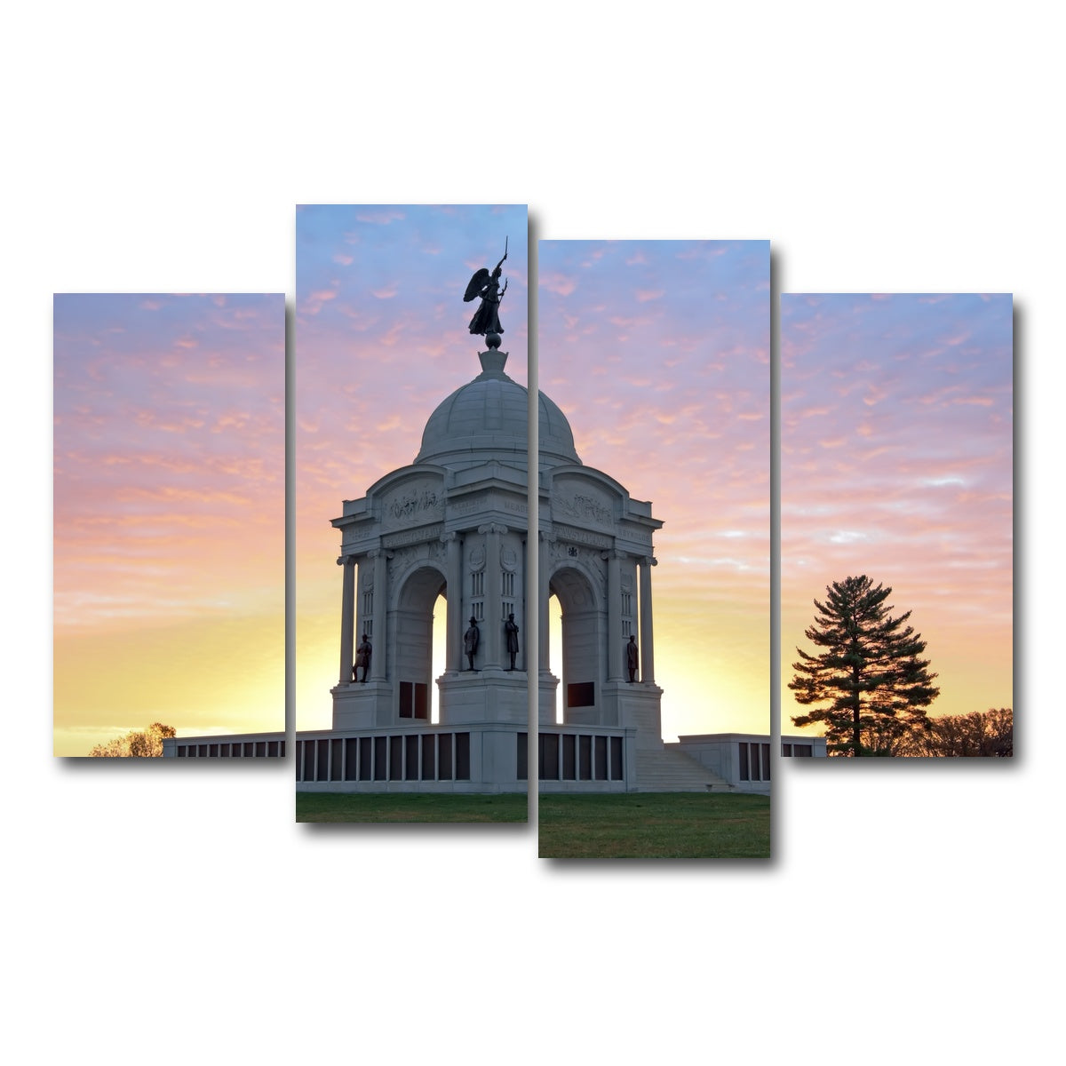 AUTO-MOCKUP WHITE | Pennsylvania Monument | 4 Piece | Gallery Wrap Canvas | group=4_short