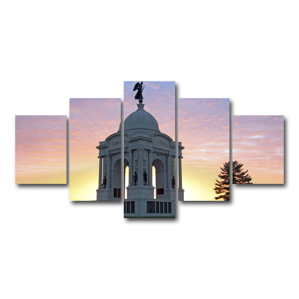 AUTO-MOCKUP WHITE | Pennsylvania Monument | 5 Piece | Gallery Wrap Canvas | group=5_short