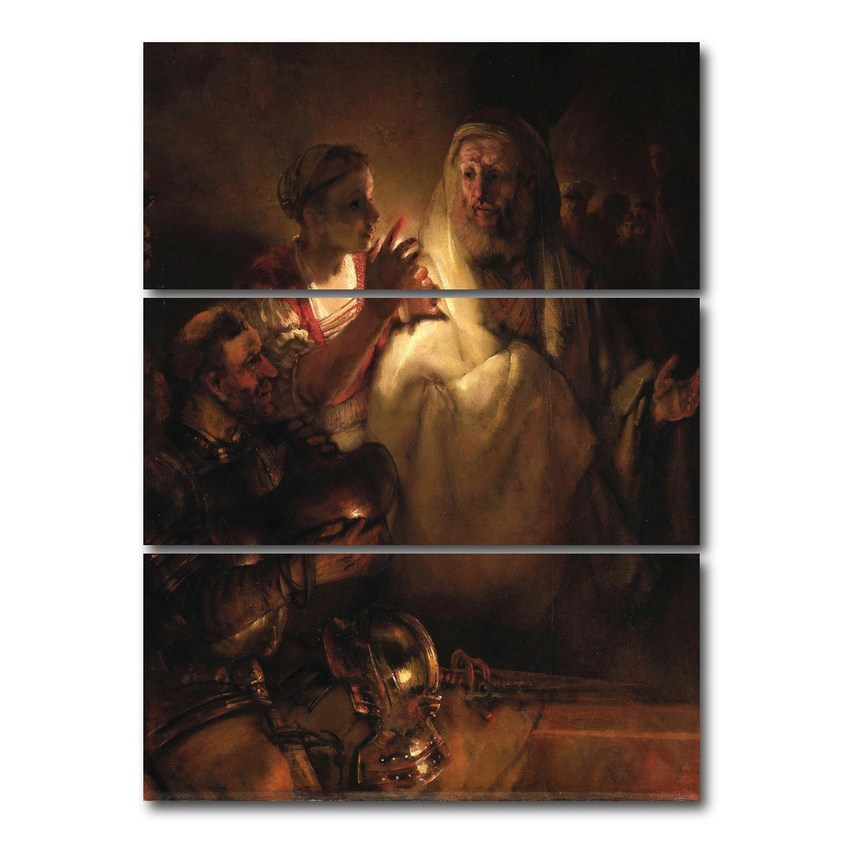 AUTO-MOCKUP WHITE | Peter's Denial | 3 Piece | Gallery Wrap Canvas | group=8x18_stacked