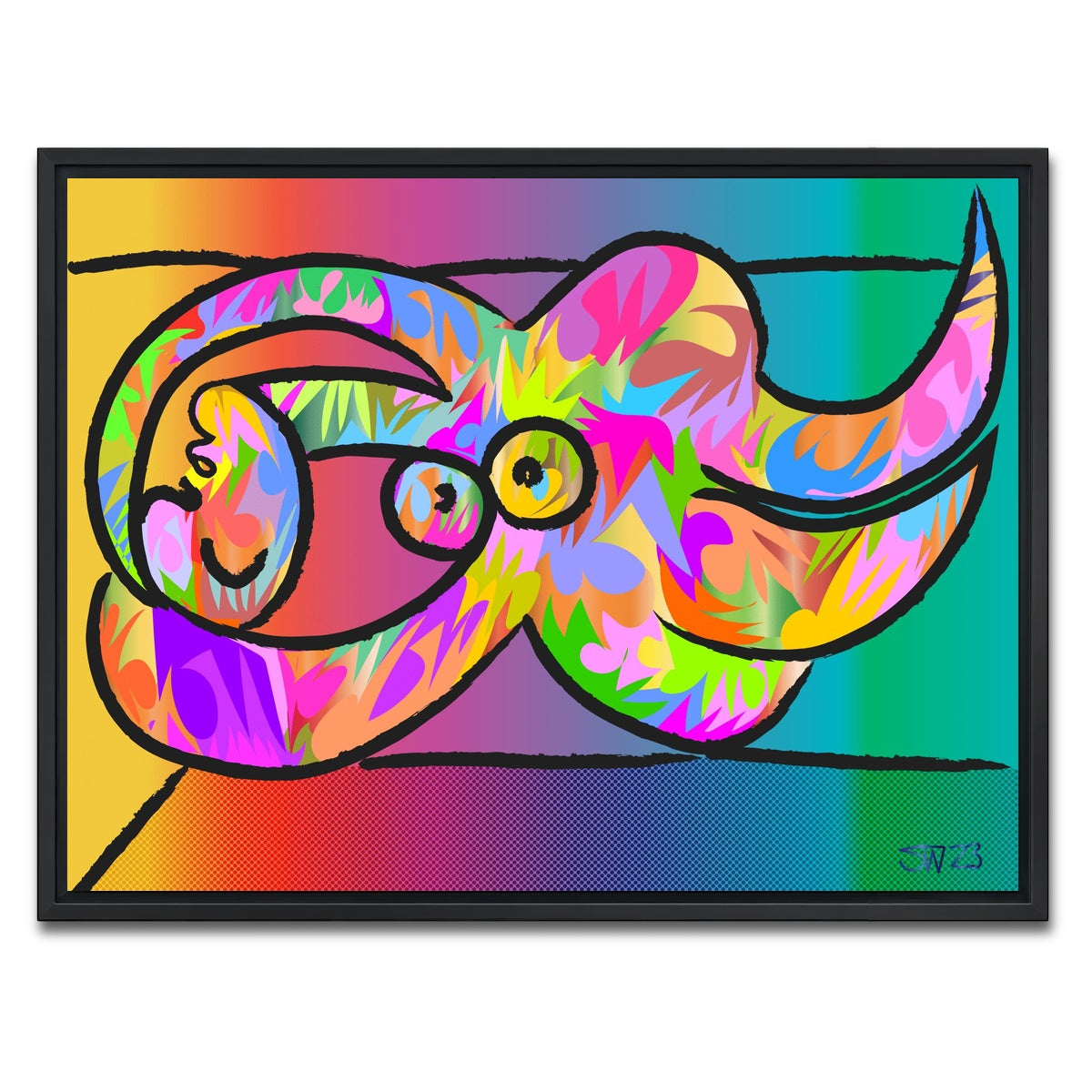 AUTO-MOCKUP WHITE | Picasso Femme nue | 1 Piece | Black Framed Canvas | group=4x3