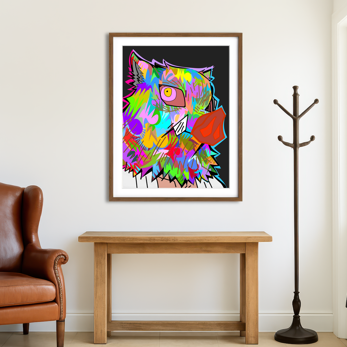 AUTO-MOCKUP ROOM | Pig Head Demon Slayer Wall Art