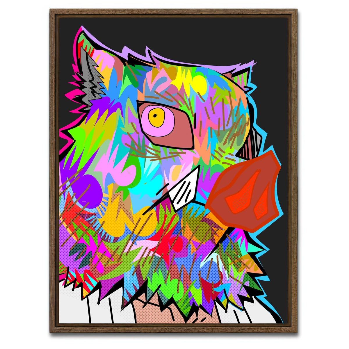 AUTO-MOCKUP WHITE | Pig Head Demon Slayer | 1 Piece | Walnut Framed Canvas | group=3x4