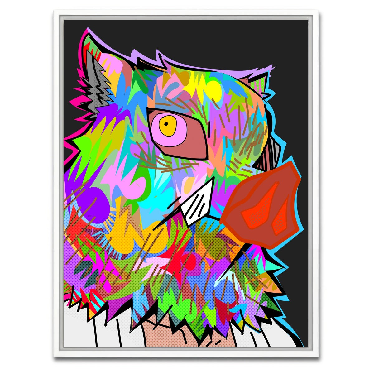 AUTO-MOCKUP WHITE | Pig Head Demon Slayer | 1 Piece | White Framed Canvas | group=3x4