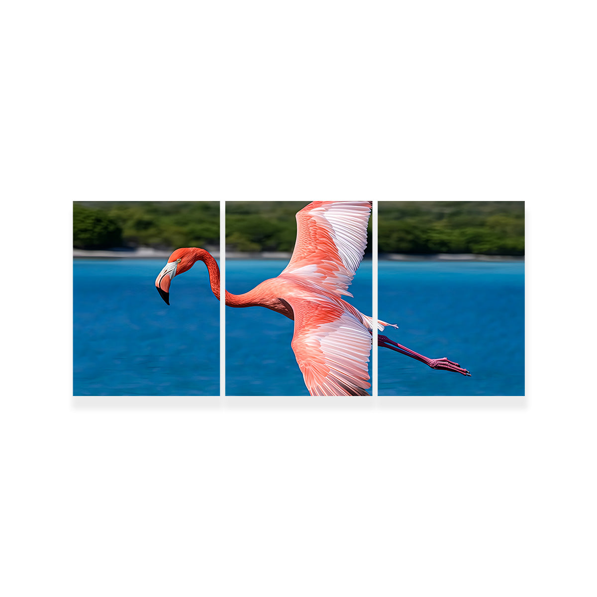 Pink Flamingo Flying Wall Art