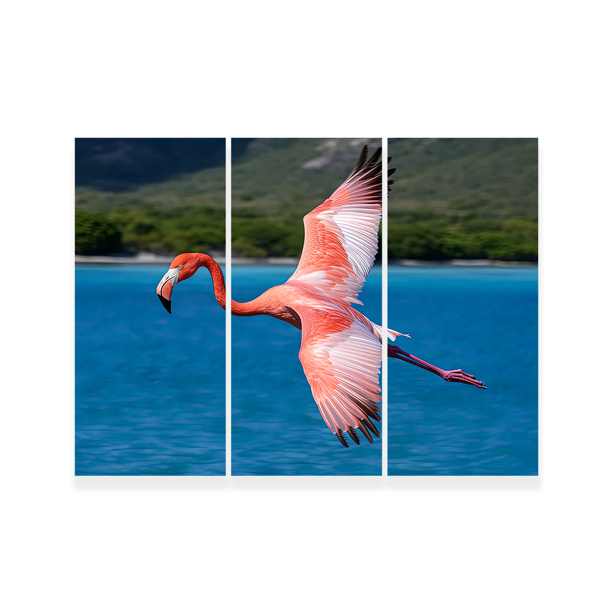 Pink Flamingo Flying Wall Art
