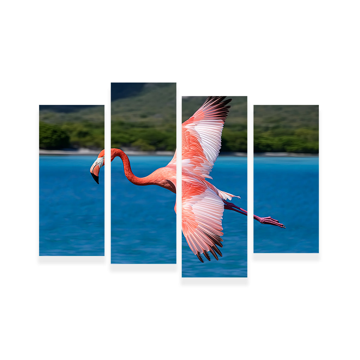 Pink Flamingo Flying Wall Art